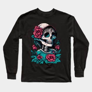 Skull in roses Long Sleeve T-Shirt